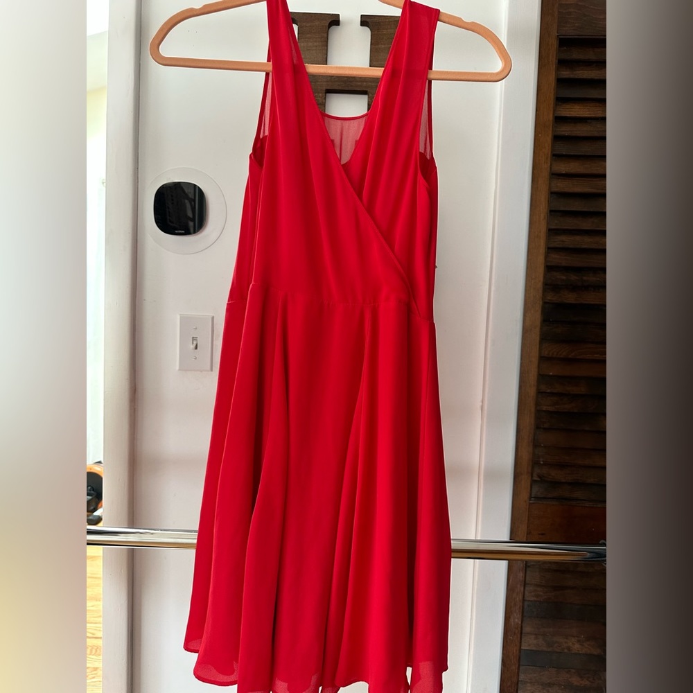 Express Red Party Cocktail Skater Dress Sleeveless Size 4